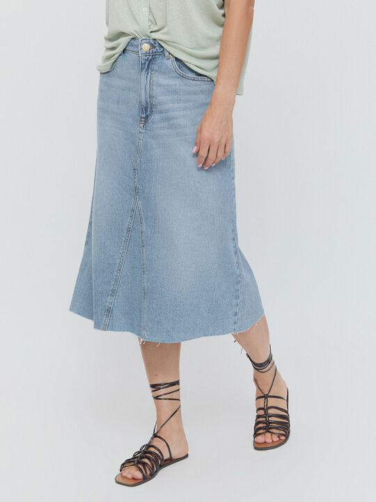 FALDA VAQUERA EVASE Mid blue image number null