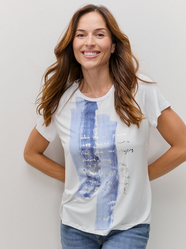 CAMISETA MANCHAS Y BRILLOS Crudo