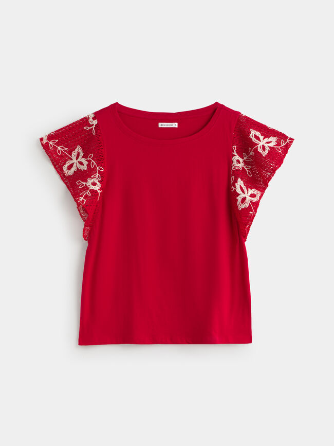 CAMISETA MANGAS Rojo