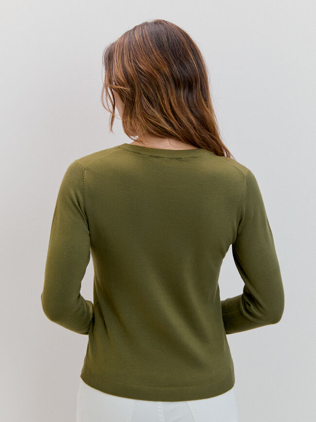 JERSEY CUELLO REDONDO Oliva Kaki