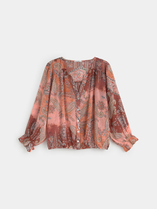 BLUSA ESTAMPADA GOMA Crudo image number null