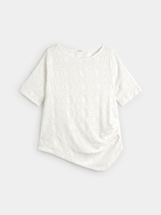CAMISETA ASIM&Eacute;TRICA CRINKLE FLOWER Blanco Optico image number null