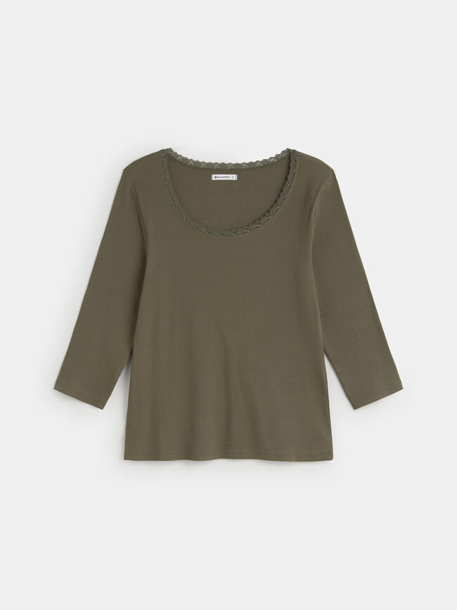 CAMISETA LENCERA kaki oscuro