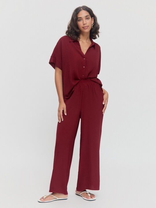 PANTALON ANCHO FLUIDO Granate image number null