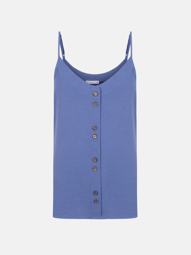Top tirantes detalle botones Azul Ceruleo