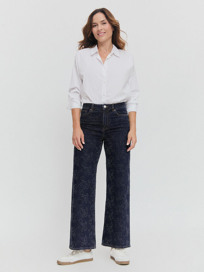 WIDE LEG LASER Dark blue