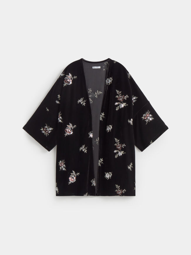 KIMONO TERCIOPELO Negro