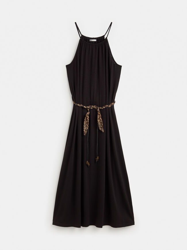 VESTIDO FLAM&Eacute; CINTUR&Oacute;N Negro