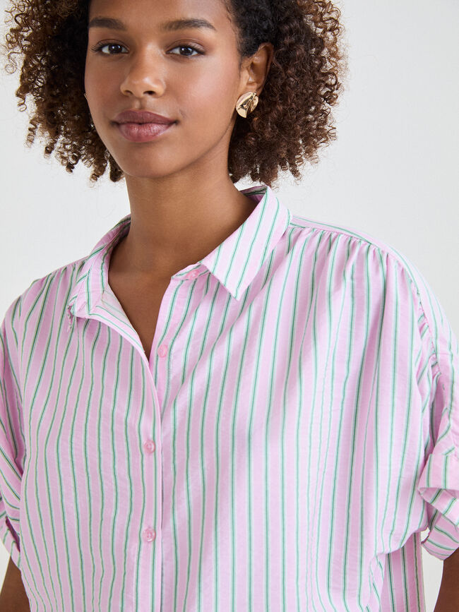 CAMISA MANGA CAIDA rosa powder