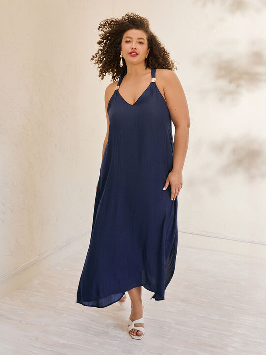 VESTIDO PIEZAS DORADAS Azul Noche image number null