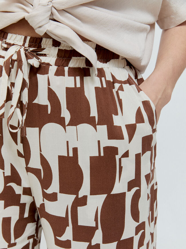 PANTALON FLUIDO ESTAMPADO Crudo