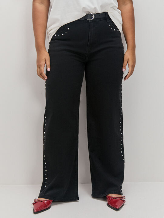 WIDE LEG DETALLE TACHAS Negro image number null
