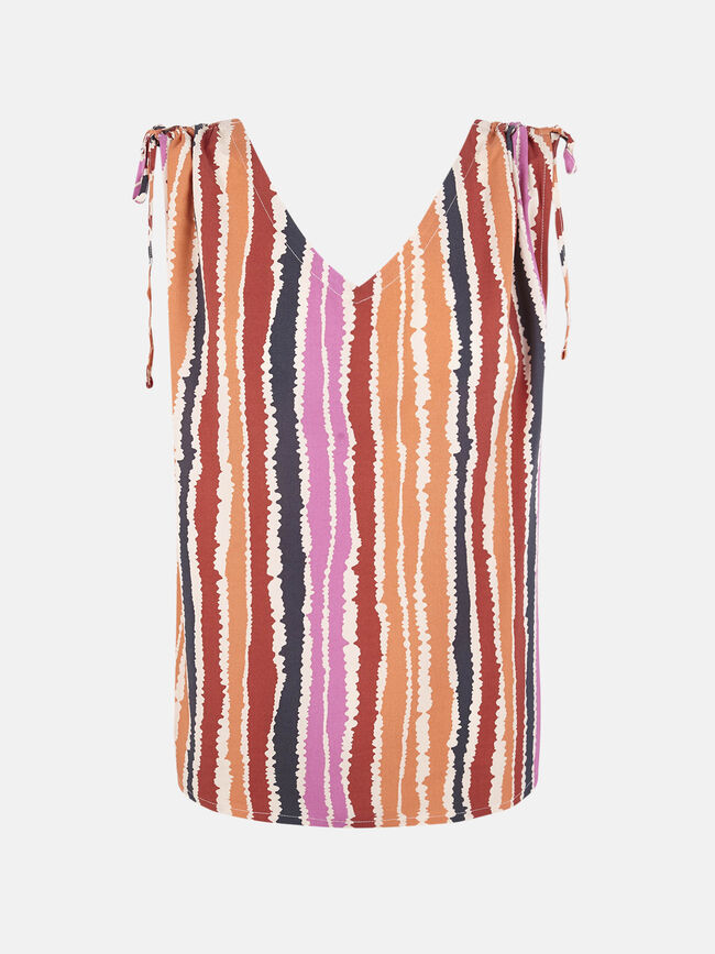 TOP FLUIDO ESTAMPADO Naranja quemado