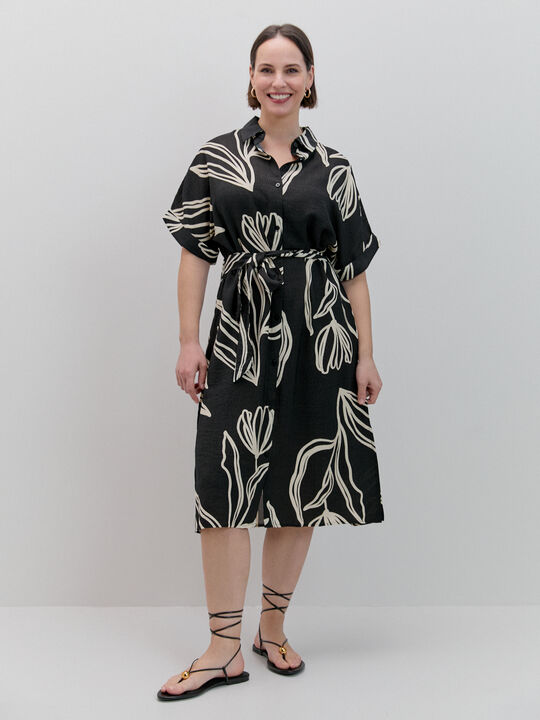 VESTIDO CAMISERO Negro image number null