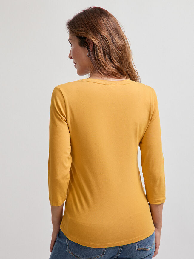 CAMISETA BRILLOS ESTAMPADA Mostaza Oscuro