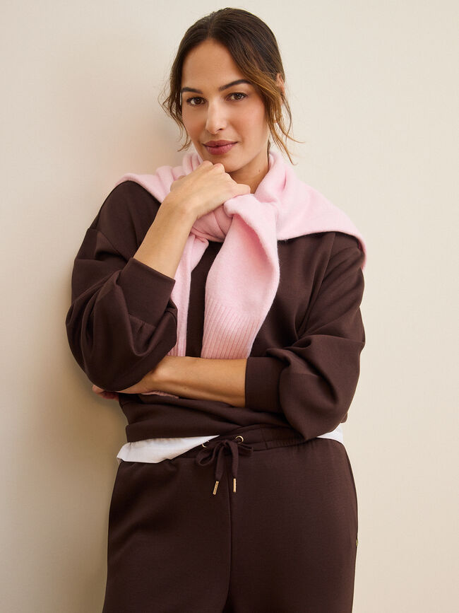 SUDADERA MANGA ABULLONADA Marron