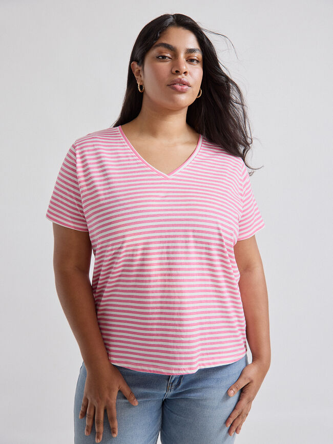 CAMISETA CUELLO PICO Rayas 3
