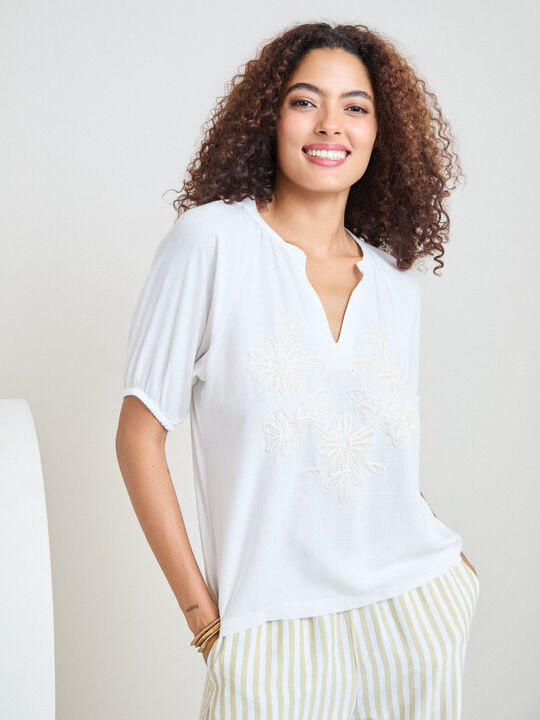 BLUSA BORDADO Crudo image number null