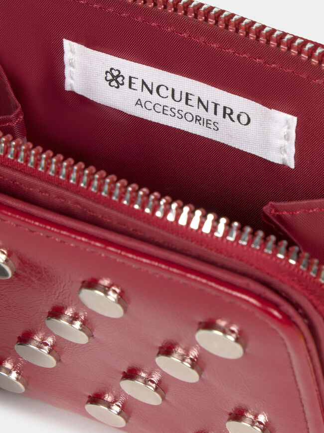 CARTERA TACHAS CHAROL Rojo Cereza