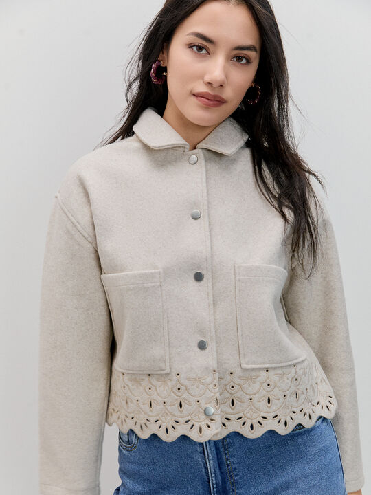 CHAQUETA PA&Ntilde;O TROQUELADA Crudo image number null