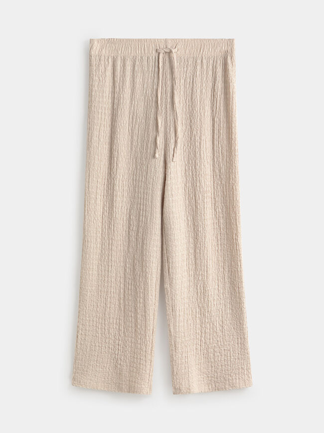 PANTALÓN EFECTO ARRUGADO Crudo