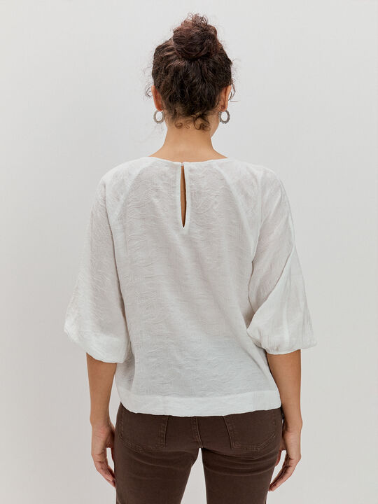 blusa cuello redondo Blanco Optico image number null