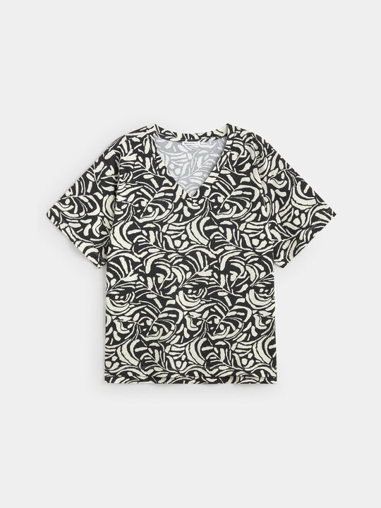 CAMISETA CUELLO PICO Estampado 2 image number null