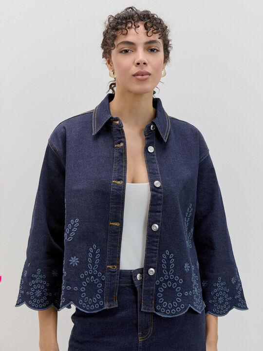 CAZADORA VAQUERA TROQUELADA Dark blue image number null