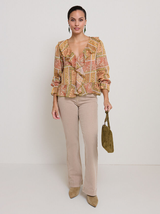 BLUSA ROMANTICA VOLANTES Crudo