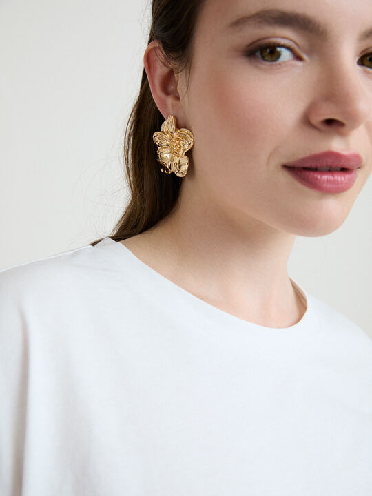 PENDIENTES FLOR DORADAS Oro image number null