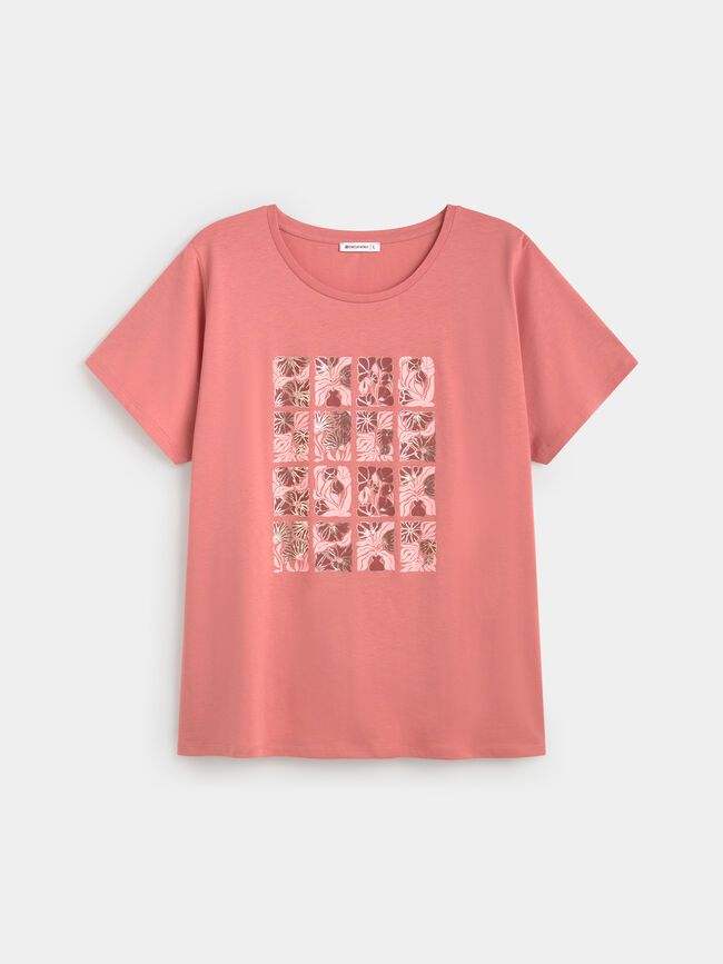 CAMISETA MOSAICO FLORES Blush