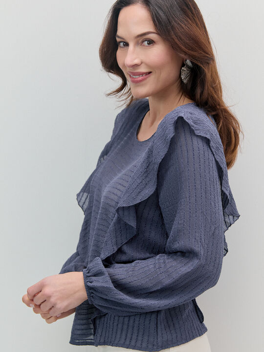 blusa volantes Azul Marino image number null