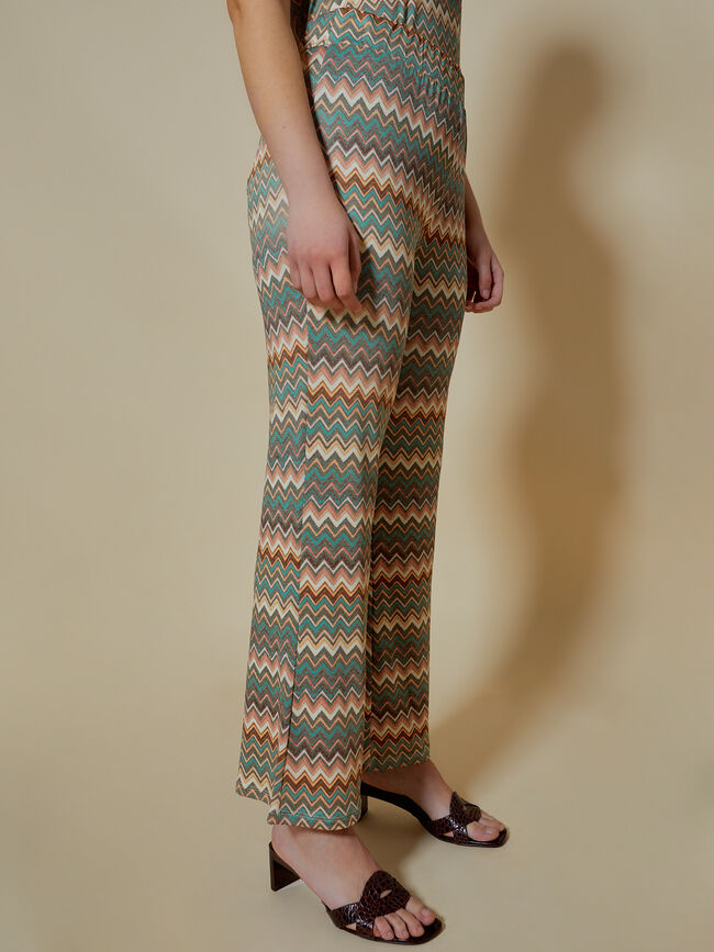 PANTALON FLARE ESTAMPADO Crudo