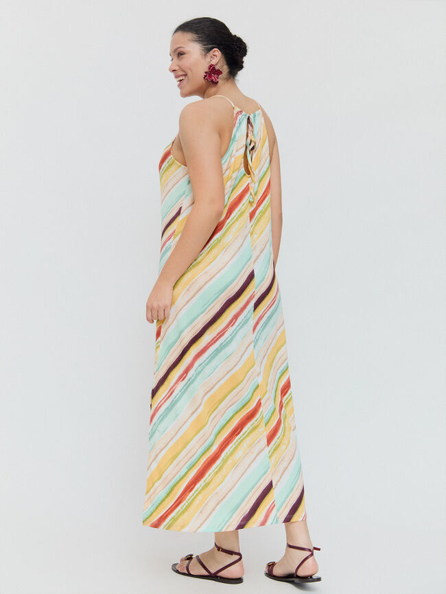 VESTIDO RAYAS Crudo