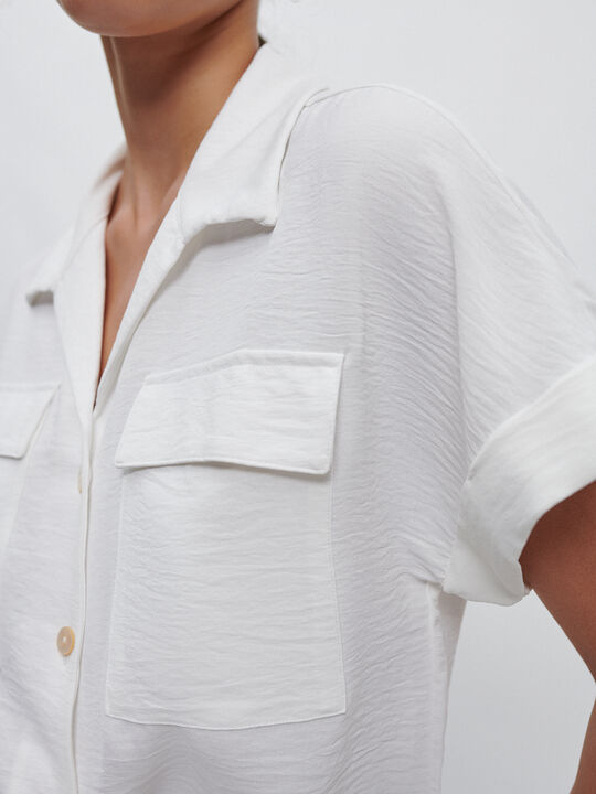 BLUSA MANGA CORTA Blanco Optico image number null