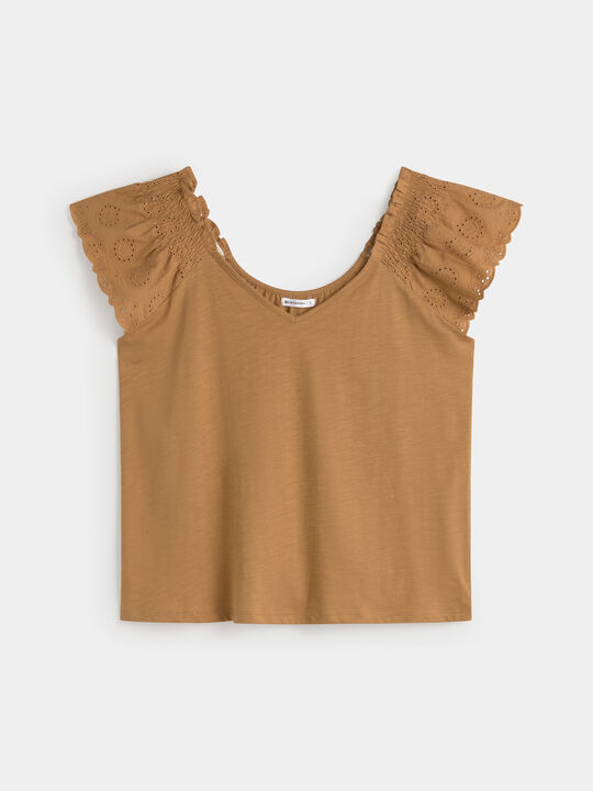 CAMISETA ESCOTE CORAZÓN burnt orange image number null