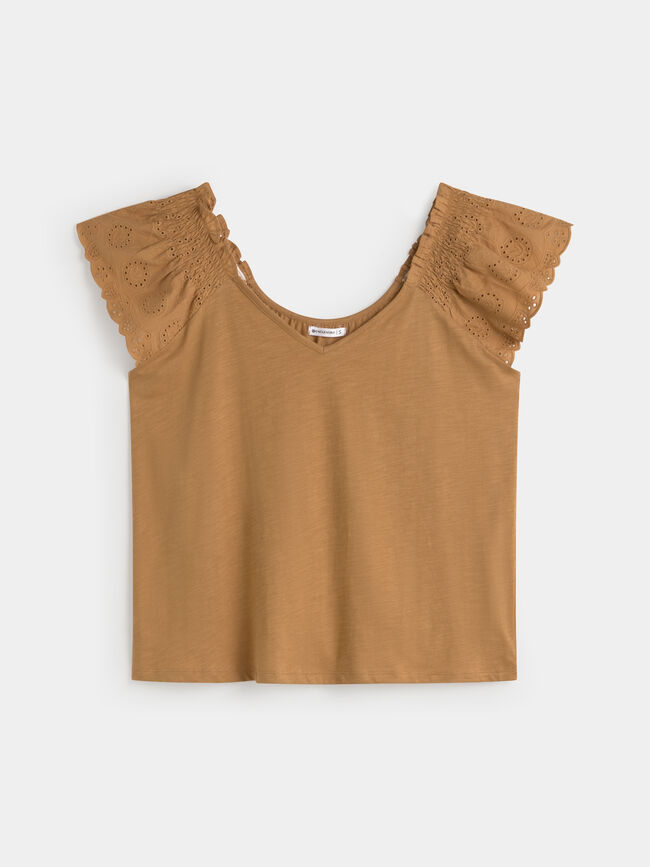 CAMISETA ESCOTE CORAZÓN burnt orange