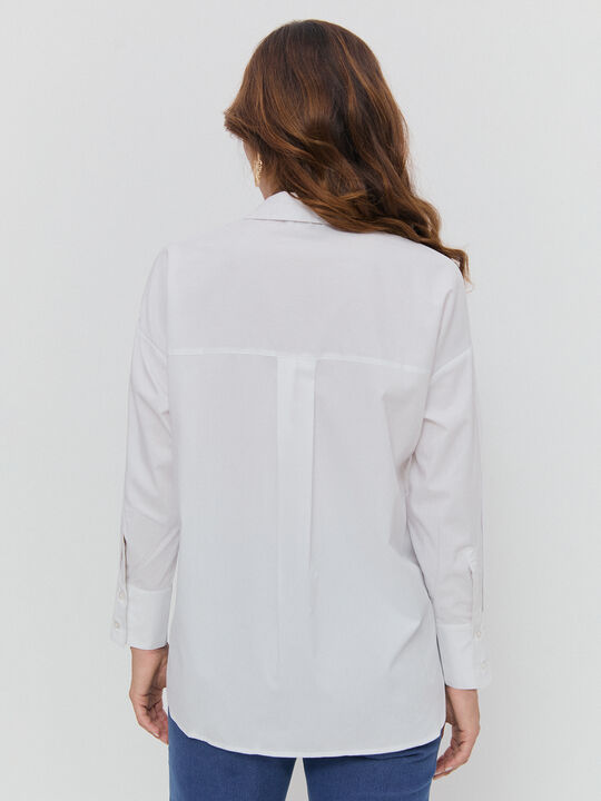 CAMISA OVERSIZE BASICA Blanco Optico image number null