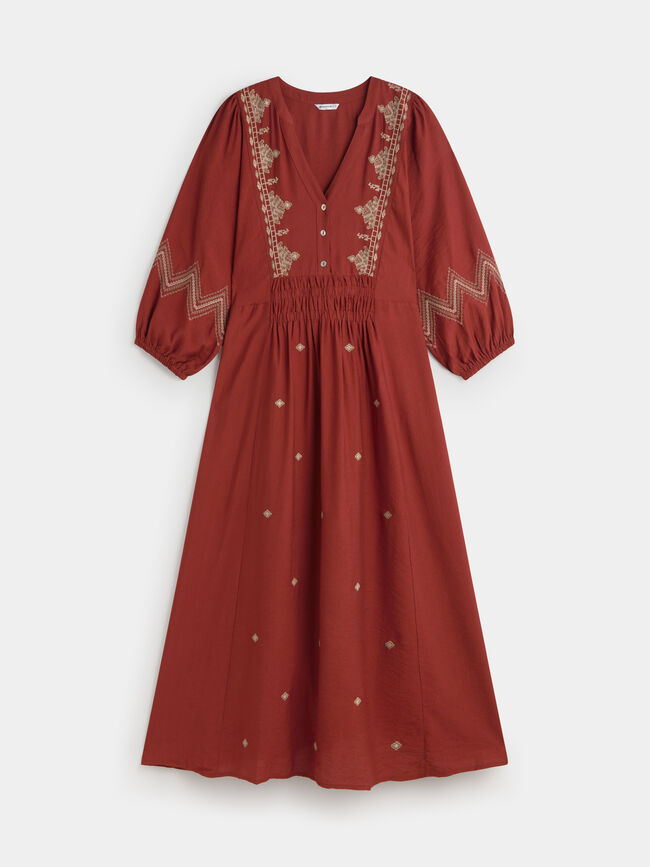 VESTIDO LARGO BORDADO Azafran