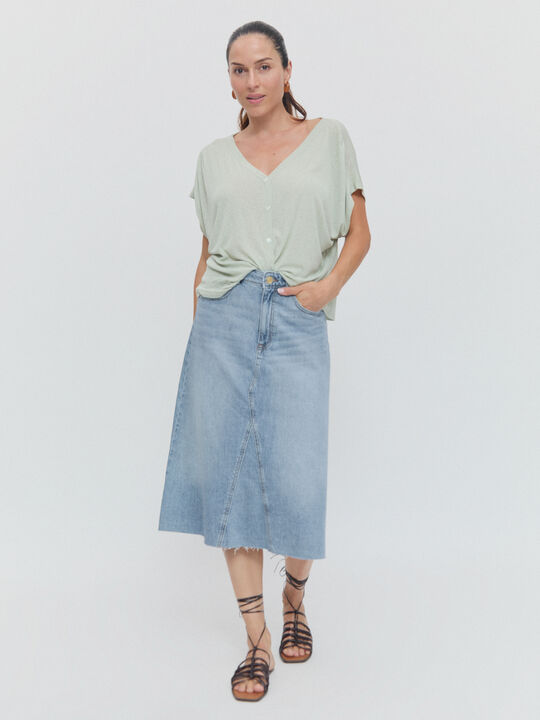 FALDA VAQUERA EVASE Mid blue image number null