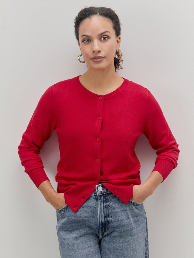 C&Aacute;RDIGAN BASICO Rojo