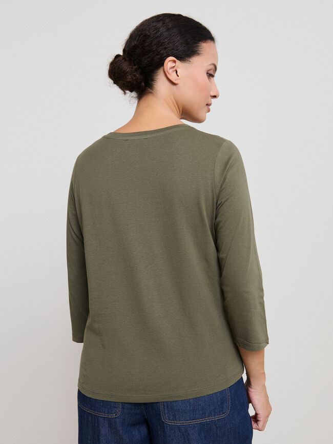 CAMISETA PATCH FLOR Kaki