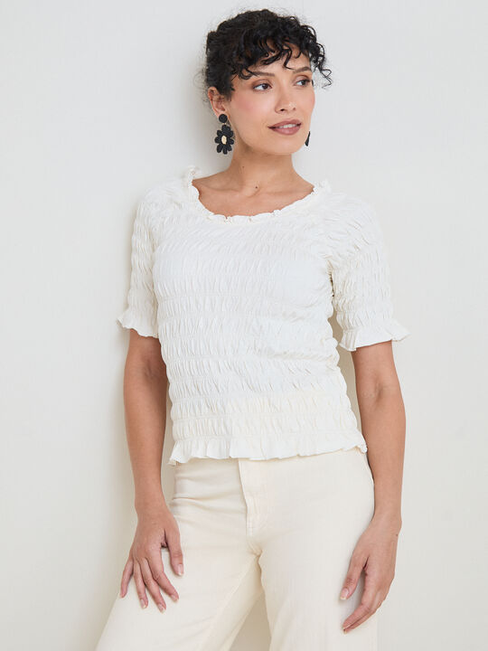 CAMISETA GOMA CANILLA Blanco Hueso image number null
