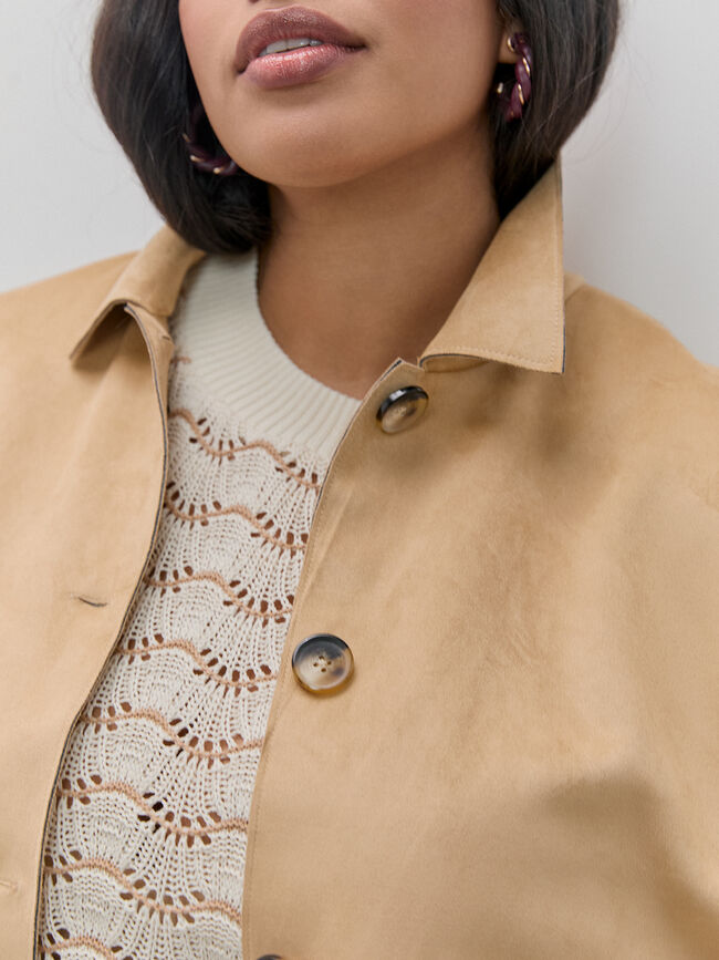 CHAQUETA ANTELINA PESPUNTES Camel