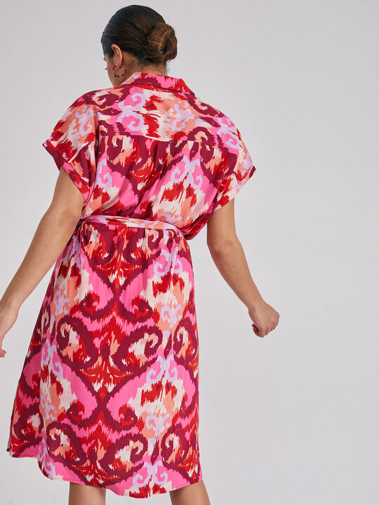 Vestido camisero estampado Coral image number null