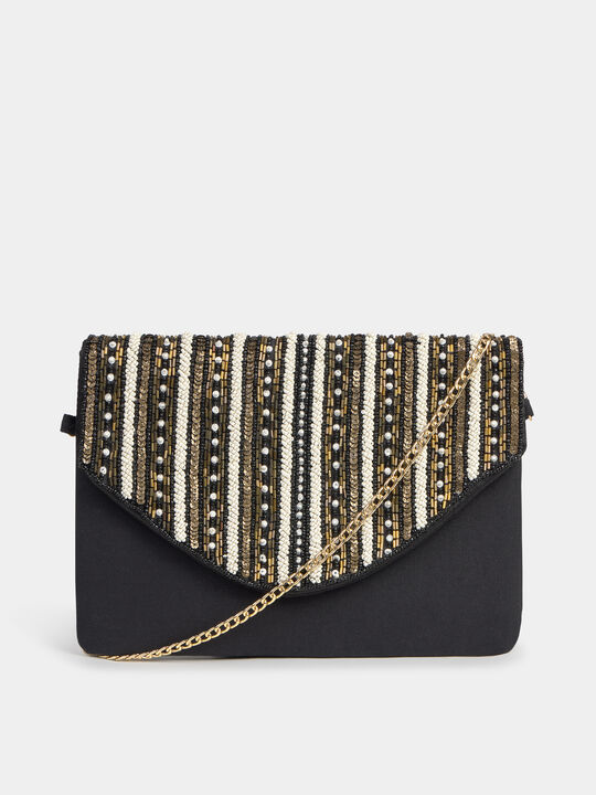 BOLSO MANO ABALORIOS Negro image number null
