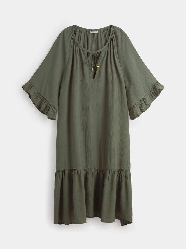 vestido volante Kaki
