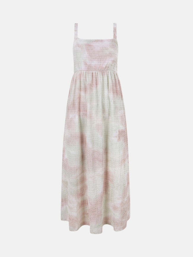 Vestido tirantes tie-dye Blanco Hueso