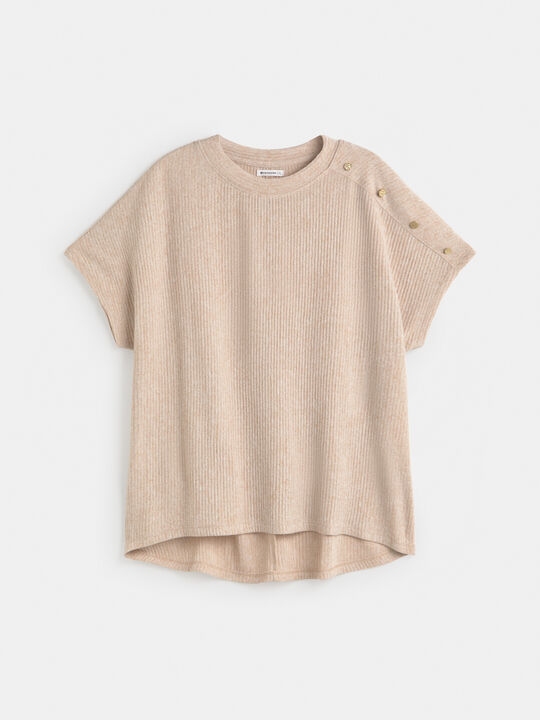 CAMISETA DETALLE BOTONES PIEDRA OSCURO image number null