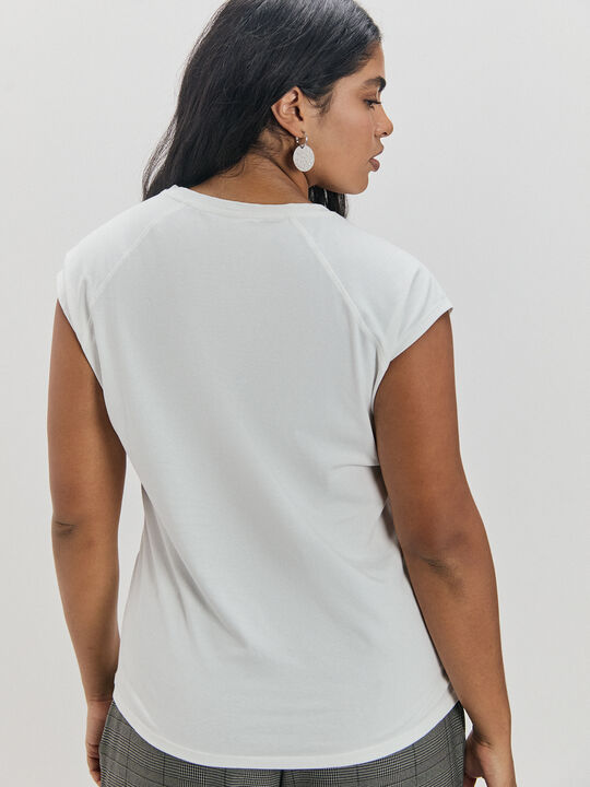 CAMISETA LETTERING GEL Blanco Hueso image number null